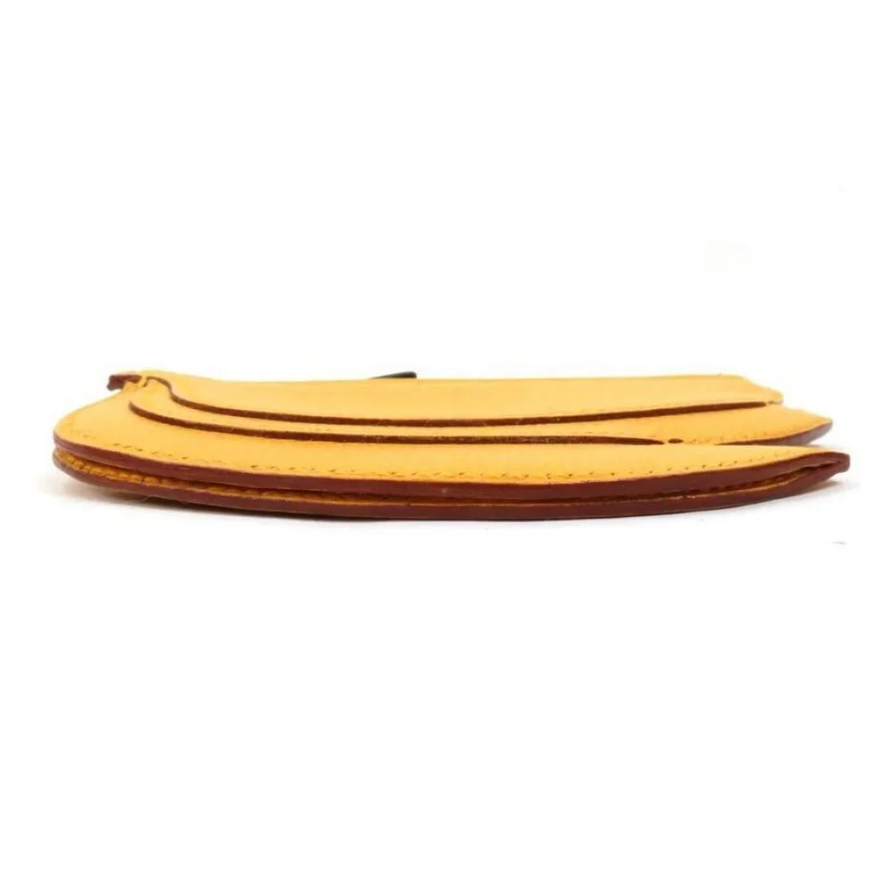 Authentic HERMES Fruit Motif Banana Coin Case Coin Purse Yellow Leather - Picture 10 of 11